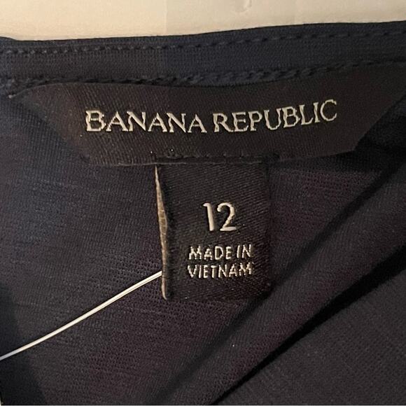 Banana Republic Navy Ruffle Hemline Neutral Career Office Dress NWT Size 12 - Picture 8 of 13